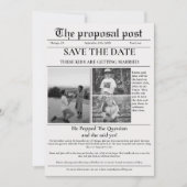 提案ポスト新聞結婚式は日付を保存 招待状 (正面)