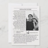 提案ポスト新聞結婚式は日付を保存 招待状 (裏面)