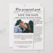 提案ポスト新聞結婚式は日付を保存 招待状 (正面)