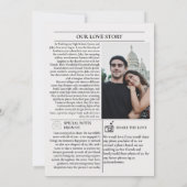 提案ポスト新聞結婚式は日付を保存 招待状 (裏面)