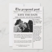 提案ポスト新聞結婚式は日付を保存 招待状 (正面)