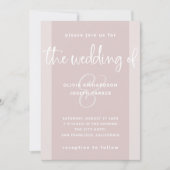 提案モダン|赤面とピンク結婚の 招待状 (正面)