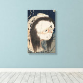 提灯のお化け、北斎幽霊の提灯、北斎、浮世絵 キャンバスプリント (インサイチュ (ウッドフロア))