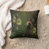 提灯枕の女性 クッション (ブランケット)