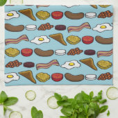 揚げられていた朝食 キッチンタオル (折り畳み)