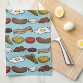 揚げられていた朝食 キッチンタオル (四つ折り)