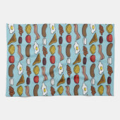 揚げられていた朝食 キッチンタオル (横)