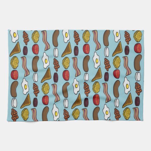 揚げられていた朝食 キッチンタオル (横)