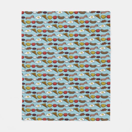 揚げられていた朝食 フリースブランケット (正面)