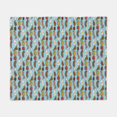 揚げられていた朝食 フリースブランケット (正面(横))