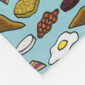 揚げられていた朝食 フリースブランケット (角)