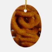 揚げられていた金タマネギリングの写真撮影 セラミックオーナメント (正面)