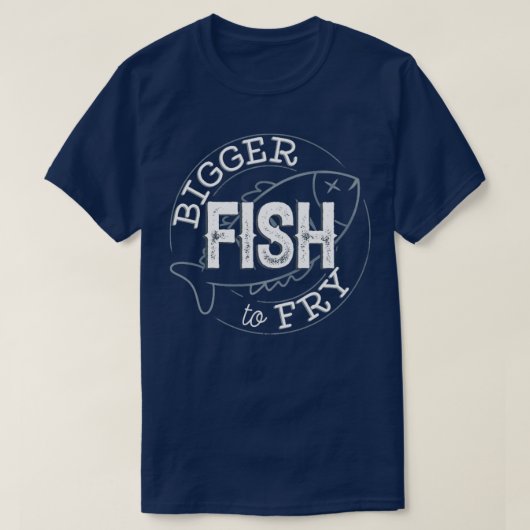 揚げる大きな魚 Tシャツ (デザイン正面)