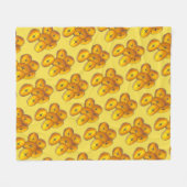 揚げプランテン料理バナナスフカリブのェッド フリースブランケット (正面(横))