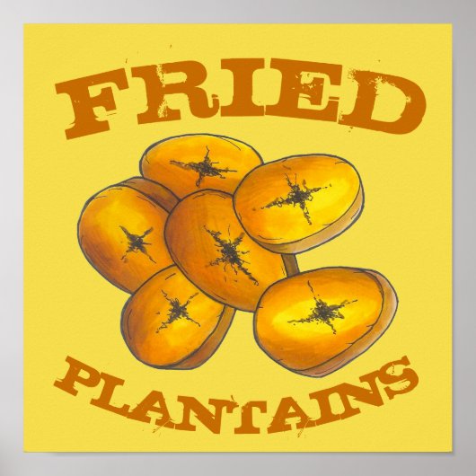 揚げプランテン料理バナナスフカリブのェッド ポスター (正面)