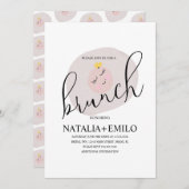 揚げ卵かわいいブライダルシャワーブランチ 招待状 (正面/裏面)