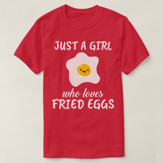 揚げ卵が大好きな少女 Tシャツ (デザイン正面)