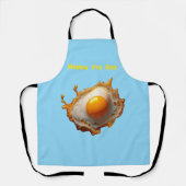 揚げ卵サニーサイドアップハッピーフライ日 エプロン (正面)