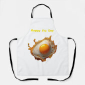 揚げ卵サニーサイドアップハッピーフライ日 エプロン (正面)