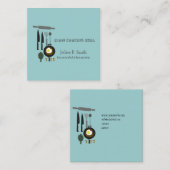 揚げ卵料理器具ケータリングシェフデザイン スクエア名刺 (正面/裏面)