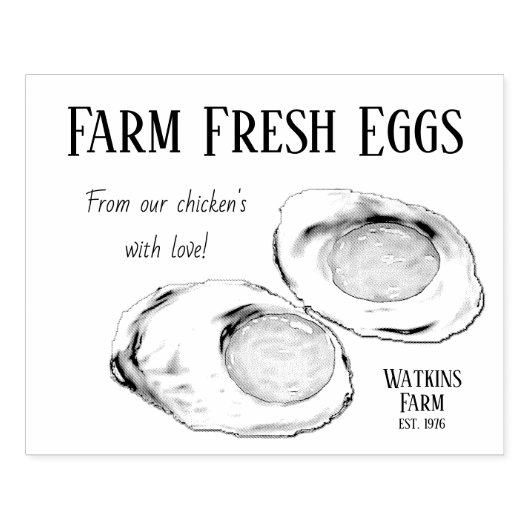 揚げ卵、日当たりの良い側、ファームの新鮮な卵 ラバースタンプ (インプリント)