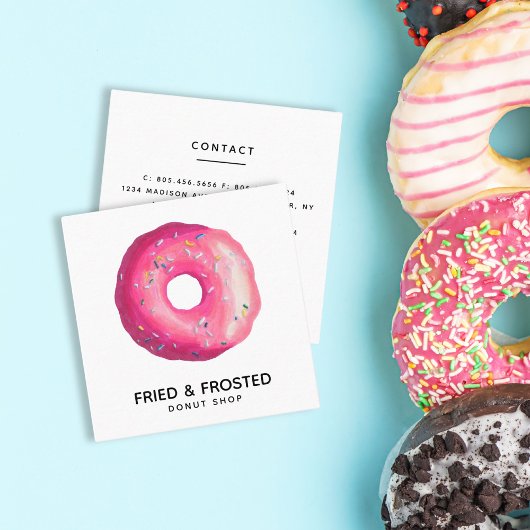 揚げ物とすり付きドーナツ店の名刺 スクエア名刺
