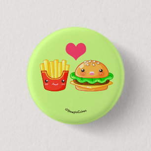 揚げ物のPinbackかわいいハンバーガー及びボタン 缶バッジ
