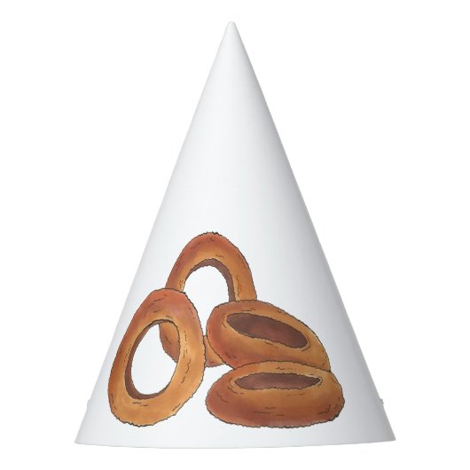 揚げ玉ねぎリングや輪ジャンクファストフードグルメ パーティーハット (正面)