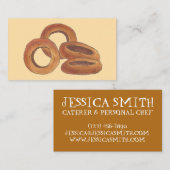 揚げ玉ねぎリングや輪ファーストフードシェフカテラー調理師 名刺 (正面/裏面)