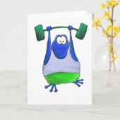 揚重カエル カード (黄色い花)