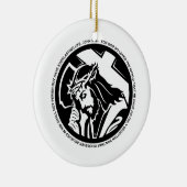 握っているジョンの3:16の引用文と十字イエス・キリスト セラミックオーナメント (右)