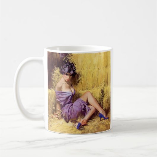 握られている捕虜美しい女性 コーヒーマグカップ (左)