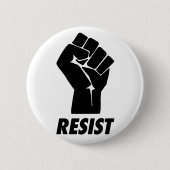 握りこぶしに抵抗して下さい 缶バッジ (正面)