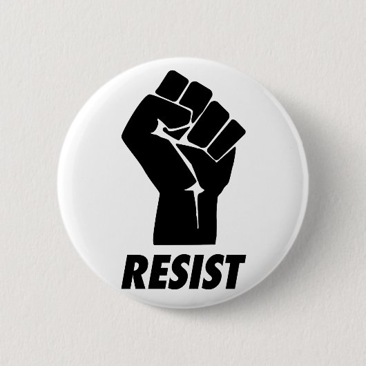握りこぶしに抵抗して下さい 缶バッジ (正面)