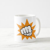 握りこぶしの隆起のマグ コーヒーマグカップ (正面右)