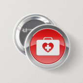 握りこぶし愛はボタンを助けます 缶バッジ (正面&裏面)