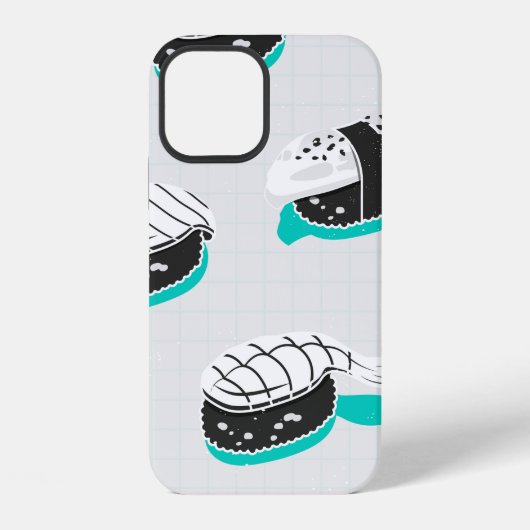 握り寿司のシームレスな模様 iPhoneケース (裏面)