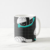 握り寿司ヴィンテージスケッチ柄 コーヒーマグカップ (正面右)