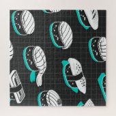 握り寿司ヴィンテージスケッチ柄 ジグソーパズル (横)