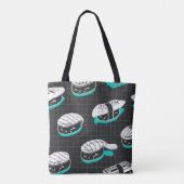 握り寿司ヴィンテージスケッチ柄 トートバッグ (裏面)