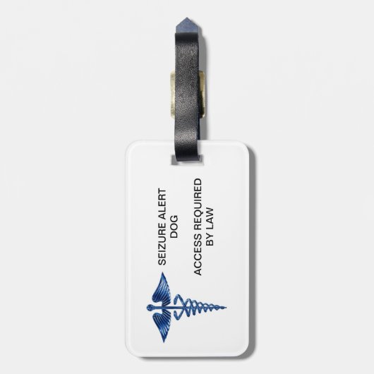 握り注意深い犬IDのラベル-法律によって必須にアクセスして下さい ラゲッジタグ (裏面縦)