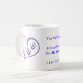 握る飲み物のためのHandPrintのロゴのマグは…書きます コーヒーマグカップ (正面左)