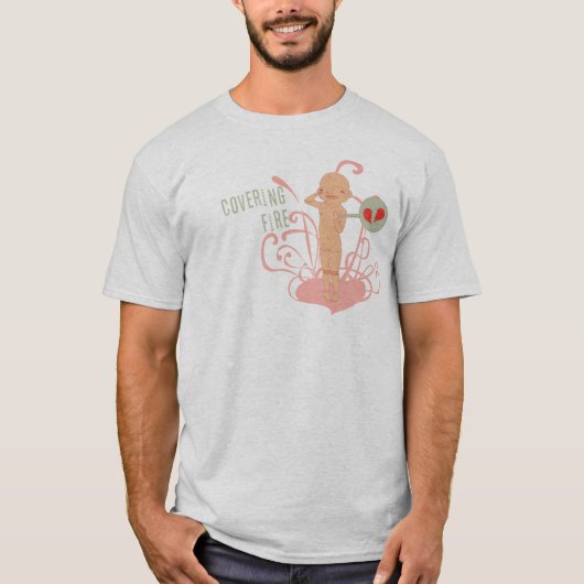 援護射撃-貧しい赤ん坊 Tシャツ (正面)