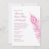 揺すって下さいあなたの尾羽のベビーシャワーの招待(ピンク)を 招待状 (正面)