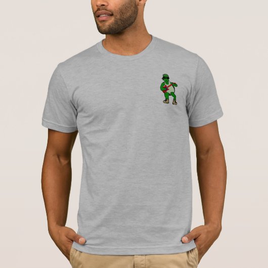 揺すって下さいカメのTシャツ(小型のデザイン)を Tシャツ (正面)