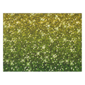揺らめく深緑色の金ゴールドのグリッター テーブルクロス (正面(横))