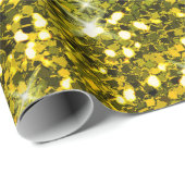 揺らめく深緑色の金ゴールドのグリッター ラッピングペーパー (ロールコーナー)