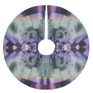 揺らめく紫色の抽象芸術のクリスマスツリーのスカート ブラッシュドポリエステルツリースカート