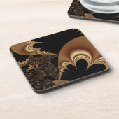 揺らめく金ゴールドパラシュート抽象芸術 コースター (左側)