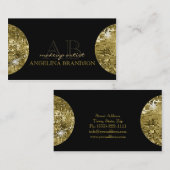 揺らめく金球の化粧のダマスク織の黒カード 名刺 (正面/裏面)